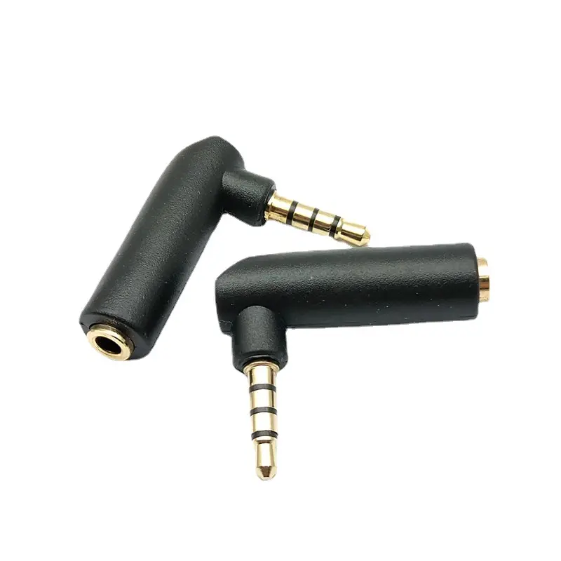3.5mm Audio Jack Male Plug to Female Socket Right Angle Aux Adapter 90 Degree