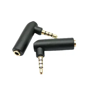 3.5mm Audio Jack Male Plug to Female Socket Right Angle Aux Adapter 90 Degree