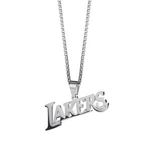 Collier pendentif en titane avec chaîne en bambou géométrique, série logo d'équipe de basketball, <span class=keywords><strong>Lakers</strong></span> pour Heat Raptors Rockets Surround - Product Image 2