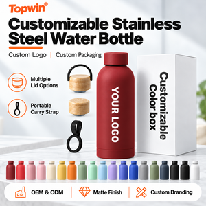 Botellas Deportivas de Metal Reutilizables con Logotipo Personalizado, Botellas de Agua con Aislamiento al Vacío de Acero Inoxidable, Termos para Beber - Product Image 1