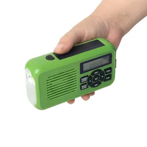 OEM Portable Rechargeable Emergency Solar Hand Crank 2000mah WB NOAA Radio With Phone Charger And LED Torch FM Radio
