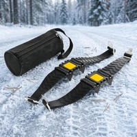 Crampons à glace YAMA à 4 griffes en acier au manganèse et caoutchouc – Portables, pliables, imperméables, pour la randonnée sur glace en toutes saisons