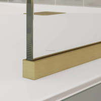 Portes de douche fixes en verre trempé modernes OEM ODM 10 mm sans cadre pour villas et hôtels, cloisons de salle de bain faciles à nettoyer, garantie à vie