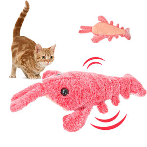 Petdom USB elektrikli atlama kedi oyuncak karides hareketli simülasyon istakoz elektronik peluş oyuncaklar için Pet köpek kedi dolması hayvan oyuncak - Product Image 1
