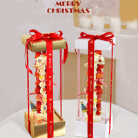 Neue Weihnachts quadrat weiß und gold Erdbeer turm Cupcake Dessert Kuchen Box Geschenk box