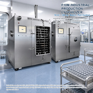 Lyophilisateur industriel de <span class=keywords><strong>10</strong></span> mètres carrés avec capacité de 100 <span class=keywords><strong>kg</strong></span> par lot -75°C ° Contrôle PLC du condenseur et options SUS316L - Product Image 1