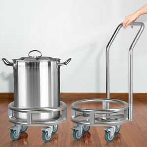 <span class=keywords><strong>Chariot</strong></span> en acier inoxydable avec poignée Support pour marmites avec roues Support mobile pour seaux Support pour bouteilles de <span class=keywords><strong>gaz</strong></span> Support de rangement mobile - Product Image 4