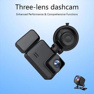 Ba ống kính phía trước nội thất phía sau đảo ngược Camera Wifi Dashcam độ nét cao ghi video giám sát bãi đậu xe tầm nhìn ban đêm - Product Image 5