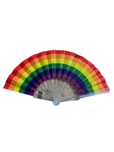 Éventail artisanal d'été en bambou tressé, couleurs fraîches et artistiques, avec paillettes – Artisanat de bambou haut de gamme - Product Image 2