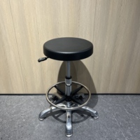 Chaise de travail ronde en cuir polyuréthane PU pragmatique, tabourets pivotants réglables en hauteur pour infirmerie de réception de caissier de magasin de chaîne