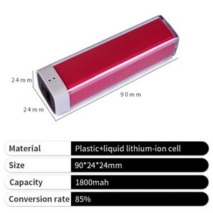 Custom <b>Portable</b> Power Bank Outdoor <b>Charger</b> Print Promotion <b>Lipstick</b> Powerbank with Logo - Product Image 5