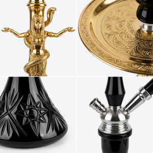 Juego de Cachimba Decorativa Dorada, Pipa de Agua Metálica, Escultura para Mesa de Salón - Product Image 5