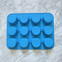 Moule à muffins en silicone de qualité alimentaire 12 trous, moule rond antiadhésif pour la cuisson