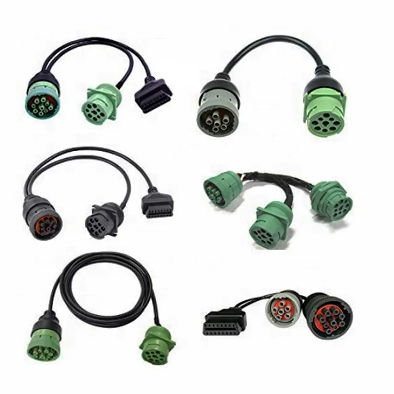 Cabo de extensão para caminhão pesado, conector macho para caminhão pesado ishuawei thinkdiag obd2 j1939, 9pin j1939