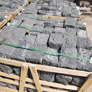 โรงงานขายส่งหินแกรนิต Cobbles ที่มีคุณภาพสูงสีดำหินแกรนิตหินราคาธรรมชาติถนนรถแล่นปูหิน - Product Image 5