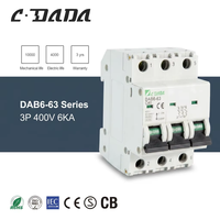CDADA DAB6-63 Pemutus Sirkuit Tembaga Tipe Mini 3P 4.5KA 6kA 1-63A Pemutus Sirkuit Miniatur Berkualitas Tinggi