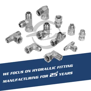 Factory Wholesale Hydraulic Carbon Steel Cross Type Fittings Male Thread Hydraulic 4 Way Cross Pipe Fitting