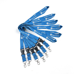 Hot Selling Bank Staff Office Work Card Holder Polyester Silk Screen Printing Logo Neck Lanyard with Safety Snap and Hook