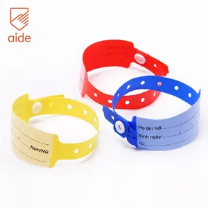 Pulseira de plástico médico descartável personalizada, vendas diretas da fábrica, pvc, hospital, id