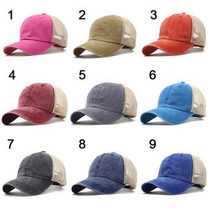 Gorras de Béisbol Clásicas Vintage de Sarga Lavada con Malla de 6 Paneles, Unisex, Lisas, para Deporte - Product Image 4