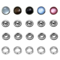 Kancing Baju Berlapis Nikel Bebas Nikel Model Flatback Prong Rhinestone Snap, Dapat Dicuci, Warna-warni, Untuk Pakaian & Mantel, Model SBD-001 Merek RICH