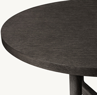 Ensemble de table à manger ronde moderne de luxe avec plateau en bois massif de chêne, 4 places, pour appartement et salle à manger d'hôtel