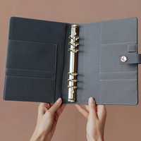 Carnet de notes A4 avec reliure à anneaux, planificateur quotidien à feuilles mobiles A5, couverture rigide en PU personnalisable avec impression