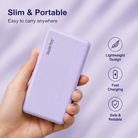 DOUBLE PONY Produk Terbaru 10000mAh 20W Pengisian Cepat Power Bank Tipis Portabel Tahan Air dengan Output Tipe-C
