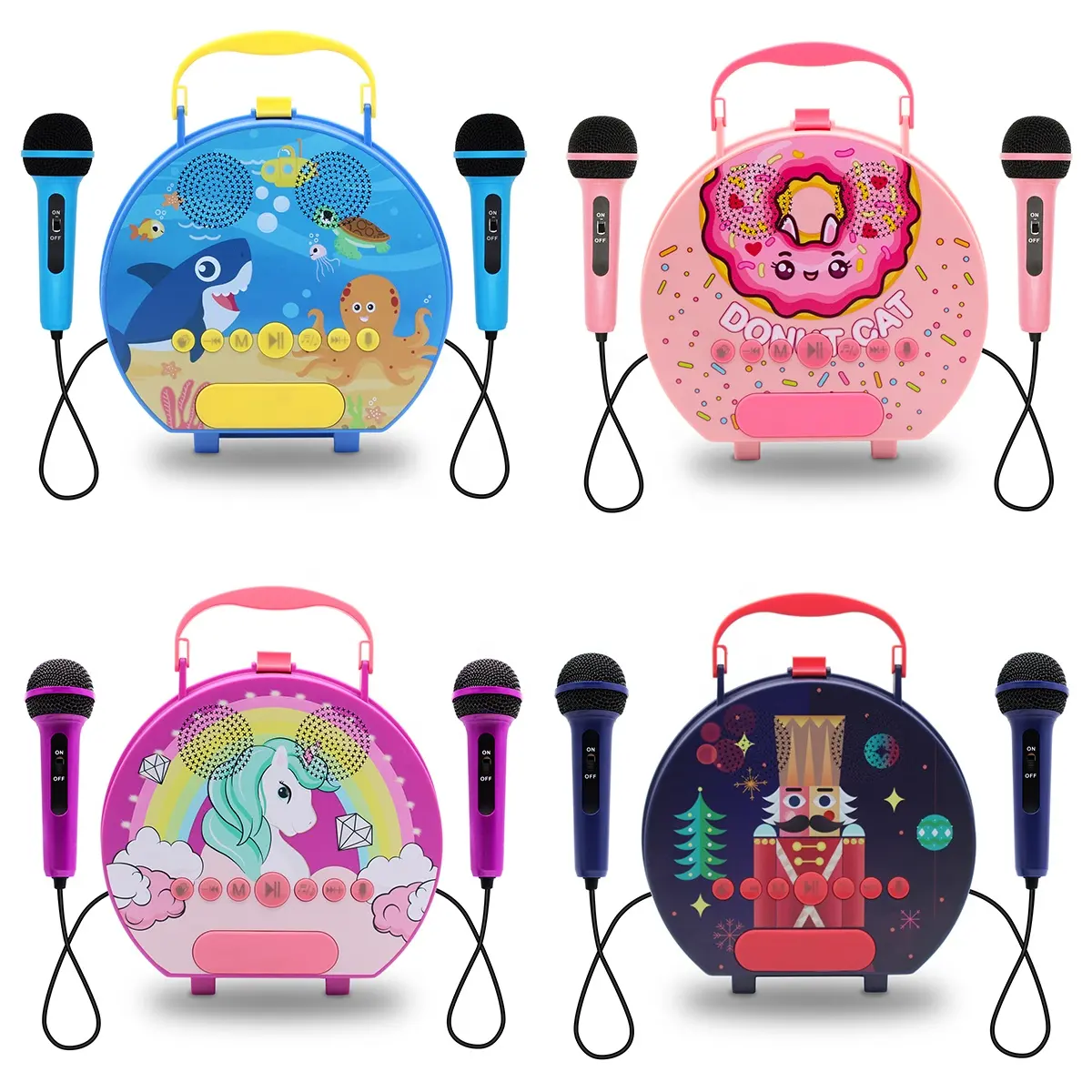 Uma variedade de crianças karaoke caixa de som musical para atender as necessidades das crianças, microfone áudio integrado máquina com 2 ratos