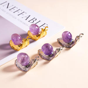 Adorno de <span class=keywords><strong>Caracol</strong></span> de Amatista Brasileña al por Mayor, Piedra Rodada Natural de Cuarzo para Decoración del Hogar u Oficina - Product Image 6