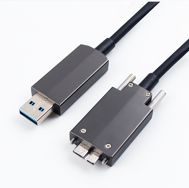 USB3.0 Industrial Camera Cable Micro-B Public Data Cable with Locking High Flexible Drag Chain Fiber AOC Connection