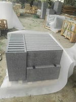 Carrelage en granit gris pour piscine, coin en L, pavé de nez de taureau, pierre à copier