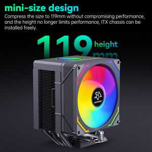 SNOWMAN MX94-<strong>V3</strong>-BK CPU Air Cooler 4 Heat Pipes for AMD <strong>Intel</strong> 1700/1150/1151 Customizable Package Logo PC Material for <strong>Processor</strong> - Product Image 4