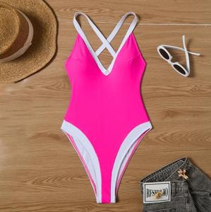 Nouveau <span class=keywords><strong>maillot</strong></span> <span class=keywords><strong>de</strong></span> <span class=keywords><strong>bain</strong></span> une pièce sexy taille haute européen et américain, couleur unie, avec micro-soutien-gorge, pour femme, idéal pour l'été chaud - Product Image 6