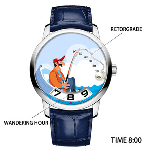 Orologio Meccanico OEM ODM con Design Personalizzato e Logo su Misura, Movimento Svizzero SW200, Modifica con Ore Vaganti e Minuti Retrogradi - Product Image 3