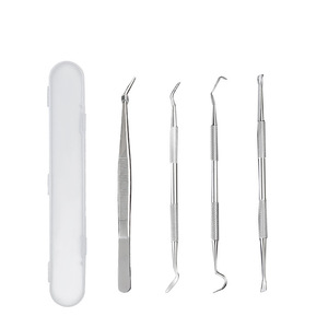 Juego dental de tres piezas: sonda de acero inoxidable, pinzas, espejo bucal, removedor de sarro, herramientas de examen dental, instrumentos bucales - Product Image 4