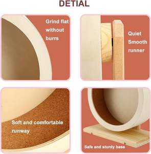 Hamster <span class=keywords><strong>Chat</strong></span> Roue En Bois Silencieux Hamster Roue D'exercice Silencieux Spinner Jouets Prévenir La Dépression Pour Gerbilles Souris Autres Petits Animaux S - Product Image 3