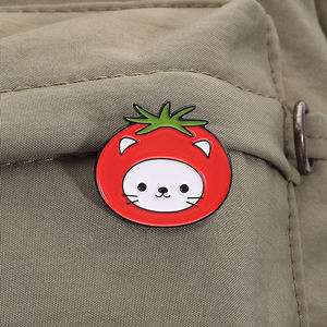 Cartoon Fruit Kat Email Spelden Grappige Schattige Aardbei Banaan Tomaat Kat Broches Revers Badge Sieraden Groothandel Voorraad - Product Image 3