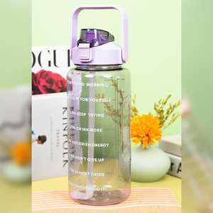 Botella Deportiva de 2 Litros para Gimnasio, Jarra Motivacional de un Galón con Marcador de Tiempo y Pajita - Product Image 2