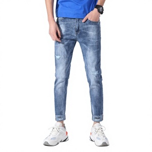 Hot Selling Men's Denim Jeans Light Stonewashed Zipper Fly Custom Logo Design Winter <b>Cheap</b> Price High Quality Low MOQ - Product Image 1