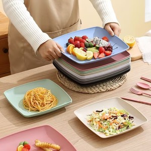 Assiette carrée plate pour restaurant commercial, compatible micro-ondes, style moderne et simple, couleur unie, pour plats de restauration <span class=keywords><strong>rapide</strong></span> et nouilles sautées - Product Image 3