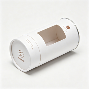 Wholesale Round Paper Tube <b>Box</b> Transparent Window Sealed Cylinder <b>Cardboard</b> <b>Box</b> For Coffee Bean Fresh <b>Storage</b> - Product Image 2