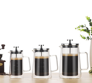 Cafetière à piston en verre borosilicate à double paroi, écologique, infuseur à thé, cafetière à piston pour les voyages et le camping - Product Image 5