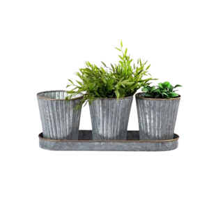 Macetas de Zinc decorativas para exteriores, venta personalizada de granja moderna, maceta de hierba de Metal galvanizado Vintage - Product Image 2