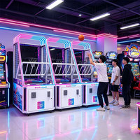 Machine d'arcade de tir au basket-ball pour deux joueurs, pliable, à monnayeur, avec système de rédemption de tickets, pour usage commercial et sports d'intérieur