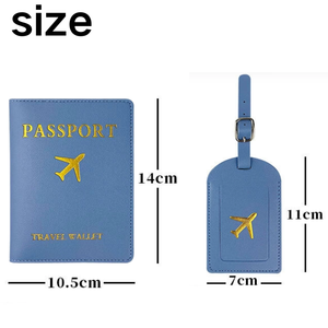 Personnalisable Vintage été voyage cadeau ensemble en cuir PU étanche passeport couverture et étiquette de bagage avec logo personnalisé - Product Image 4