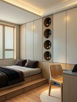 Meubles Tatami Personnalisés Élégants, Structure Combinée Armoire-Structure pour Chambre Résidentielle et Espace Lounge Intérieur
