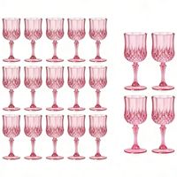 Vente en gros de gobelets à vin rouge en PS de haute qualité de 220 ml, verres minimalistes colorés à motif diamant pour vin rouge, cocktail