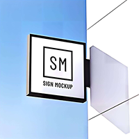 Boîte à lumière rectangulaire carrée murale, étanche, durable, longue durée de vie, enseigne lumineuse publicitaire en acrylique LED pour magasin