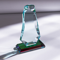 Trophée en verre et cristal, design géométrique, gravure au laser, étanche, sport, 3 tailles, personnalisable